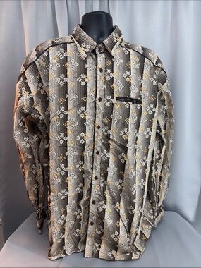 Makobi Mens Floral Dress Shirt 4xlb